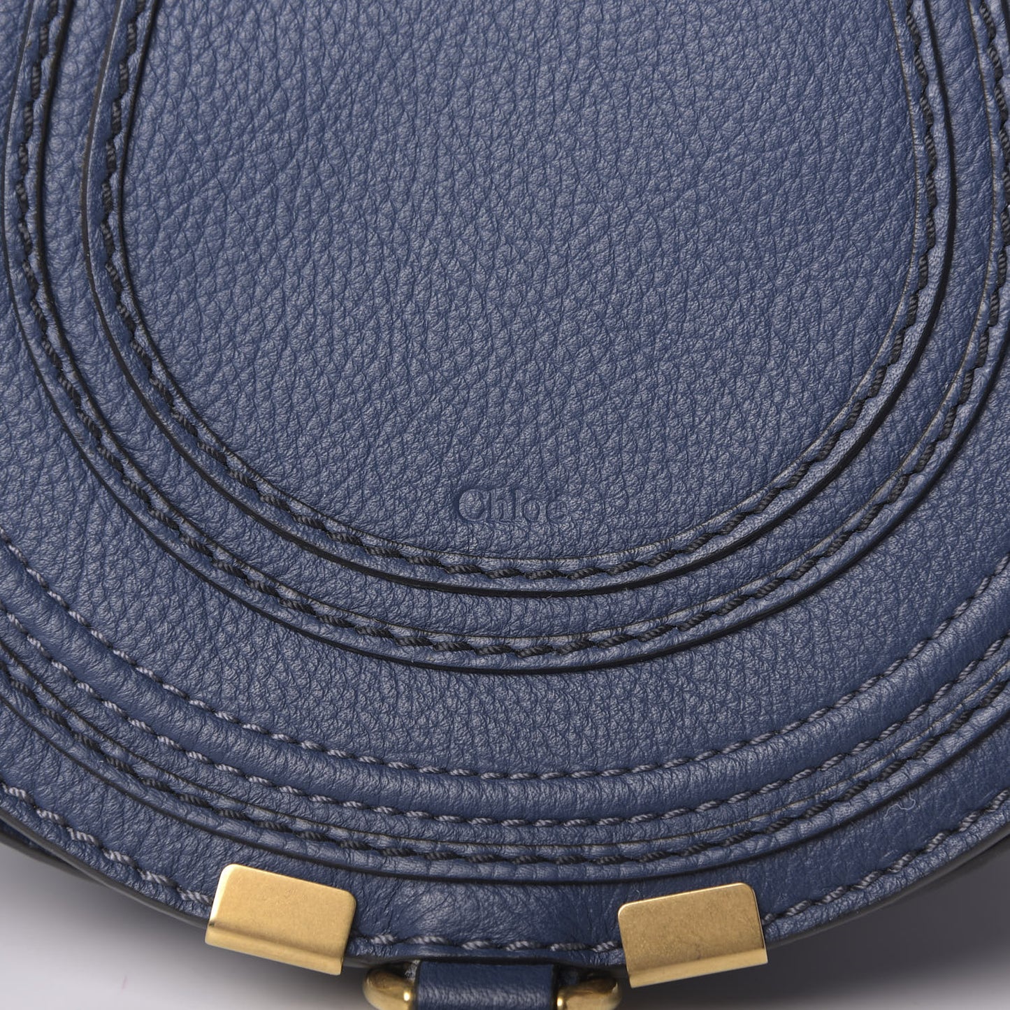 Calfskin Mini Marcie Round Crossbody Bag Royal Navy