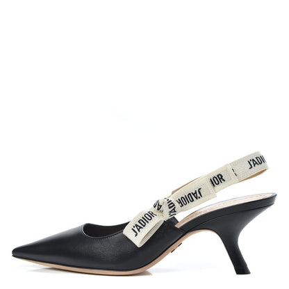 Christian Dior Lambskin Ribbon J'Adior Slingback 65mm Pumps 37 Black 1 of 9
