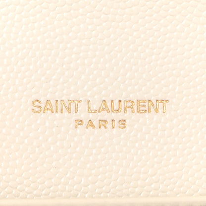 Saint Laurent Grain De Poudre Monogram Cassandra Chain Wallet Crema Soft 5 of 9