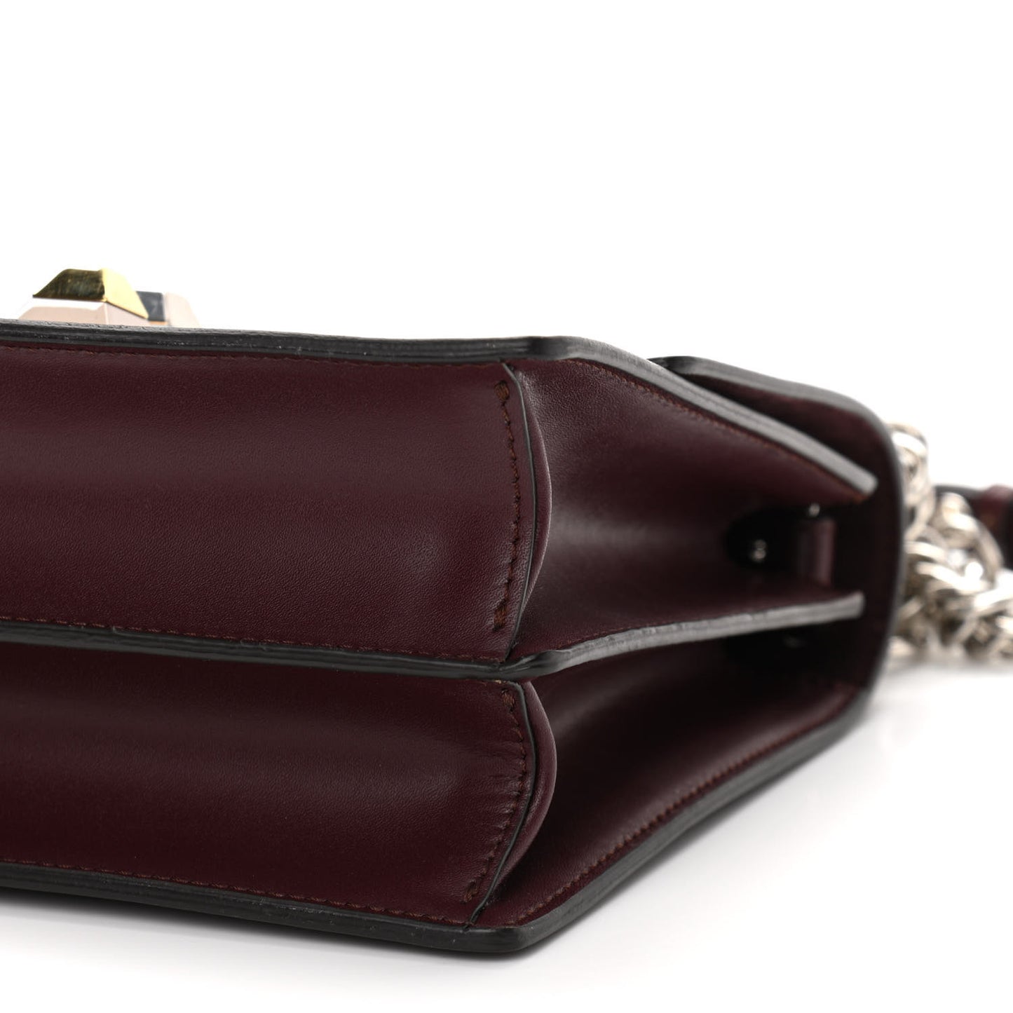 Vitello Liberty Studded Small Kan I Shoulder Bag Bordeaux Multicolor