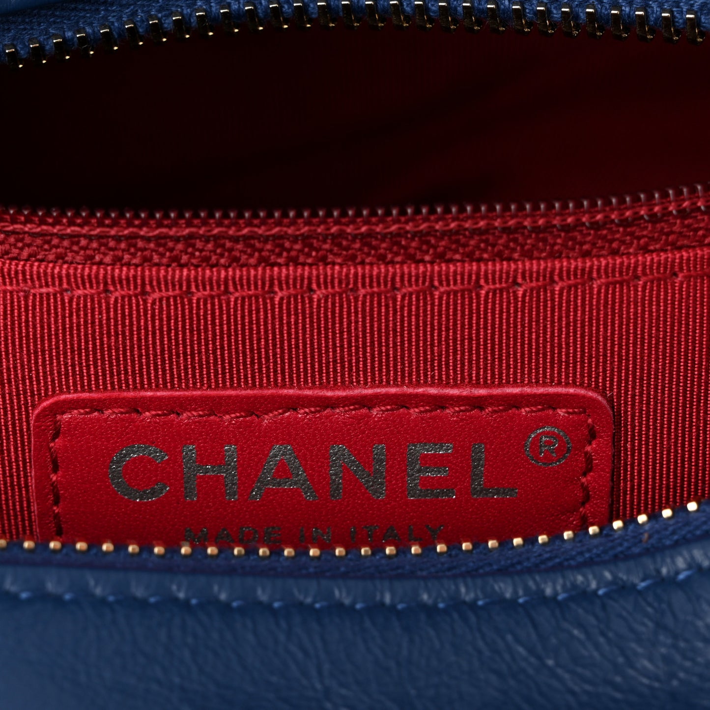 Patent Goatskin Quilted Medium Gabrielle Hobo Blue