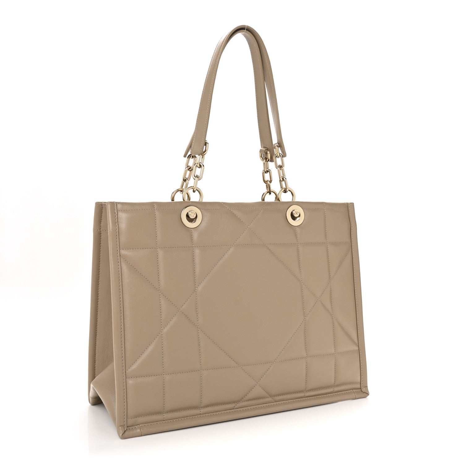 Christian Dior Calfskin Archicannage Medium Essential Tote Beige 3 of 14