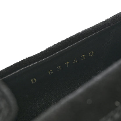 Chanel Suede Kidskin Crystal CC Loafers 37 Black 9 of 9