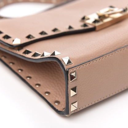 Valentino Garavani Pebbled Calfskin Medium Rockstud Flip Lock Crossbody Bag Skin Sorbet 7 of 13