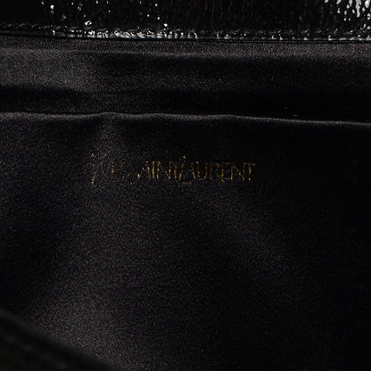 Saint Laurent Textured Patent Monogram Large Belle De Jour Clutch Black 7 of 8