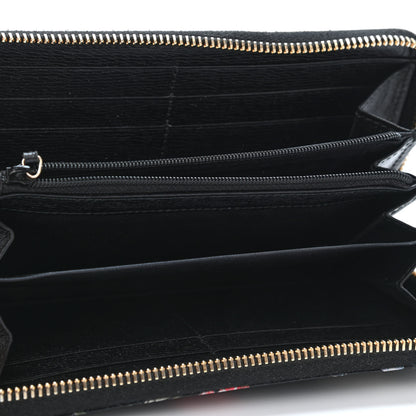 Gucci Shangai Calfskin Flora Knight Zip Around Wallet Black 4 of 4