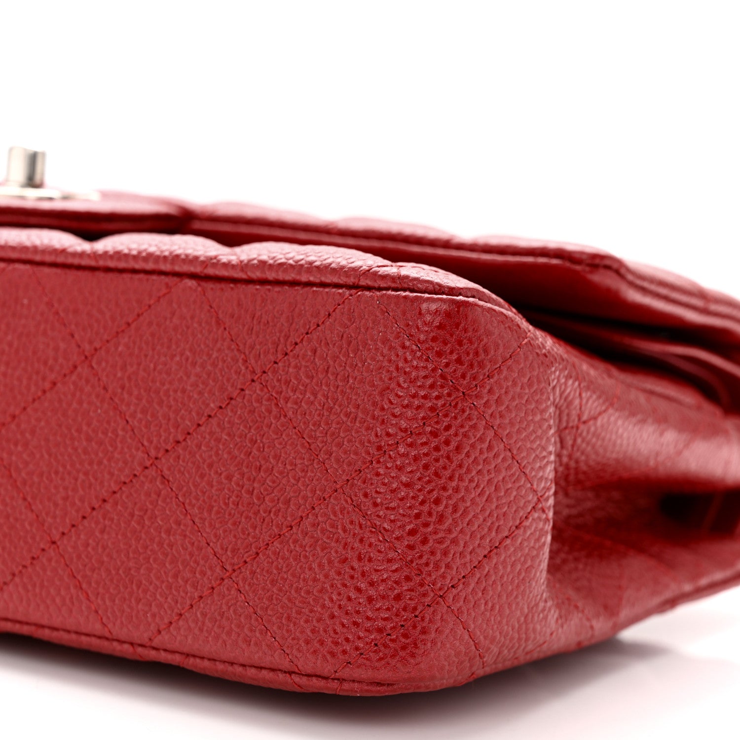 Chanel Caviar Quilted Medium Double Flap Dark Red 10 of 12