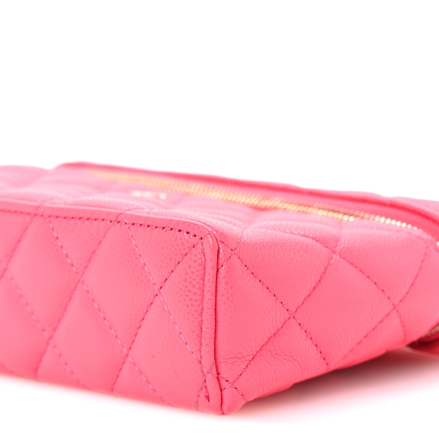Chanel Caviar Quilted Top Handle Slim Vanity With Chain Fuchsia 9 of 10