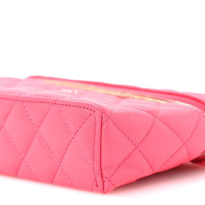 Chanel Caviar Quilted Top Handle Slim Vanity With Chain Fuchsia 9 of 10