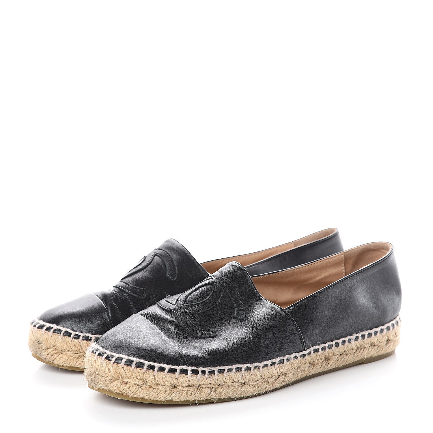 Chanel Lambskin CC Espadrilles 38 Black 3 of 7