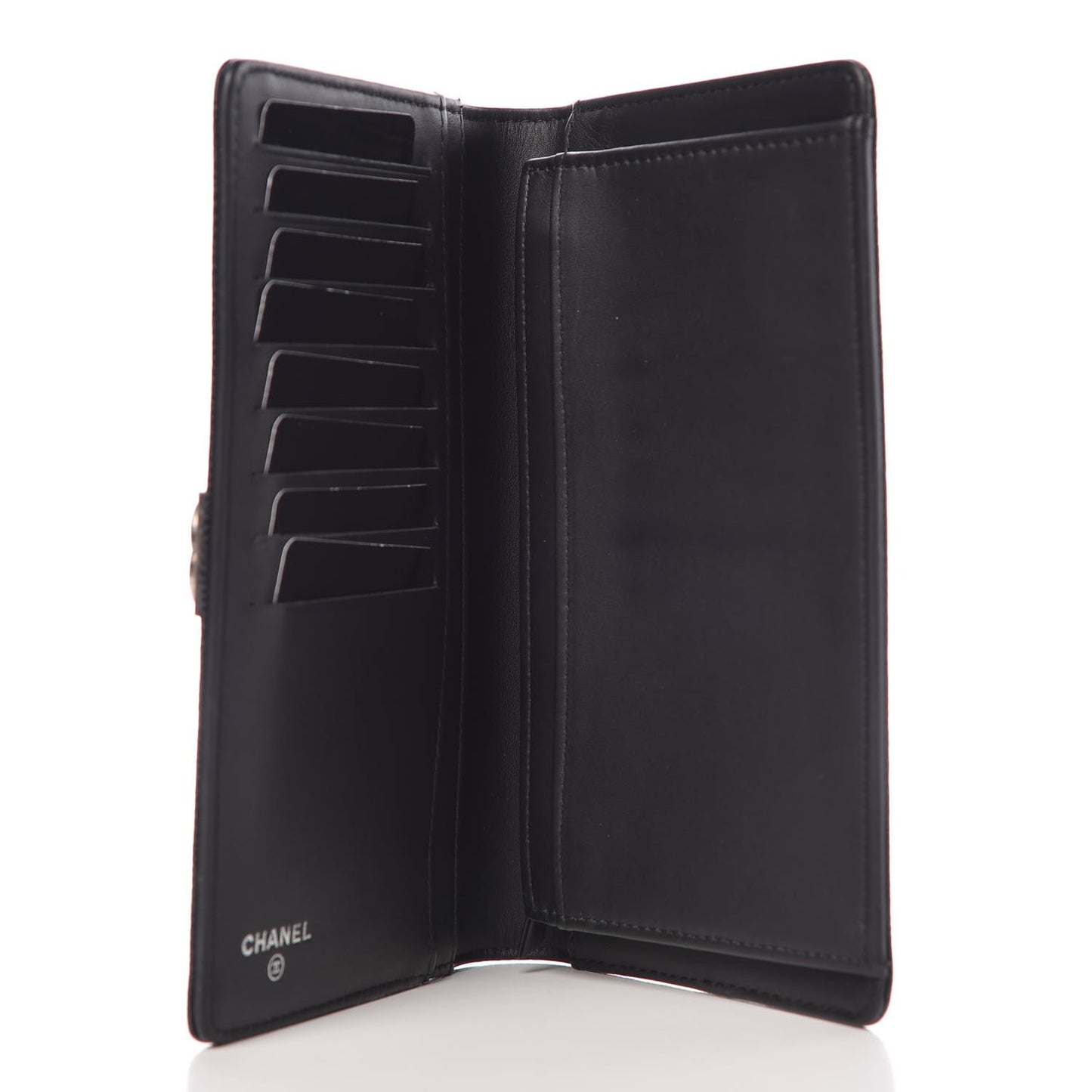 Caviar Quilted Boy Yen Wallet Black