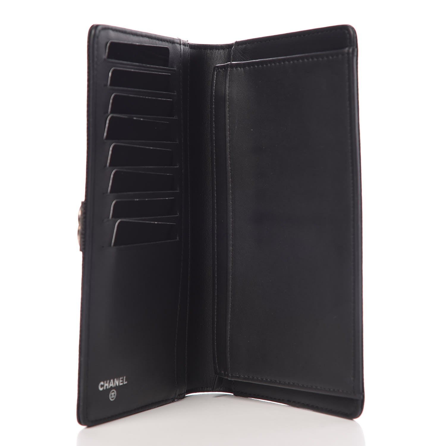 Chanel Caviar Quilted Boy Yen Wallet Black 5 of 9