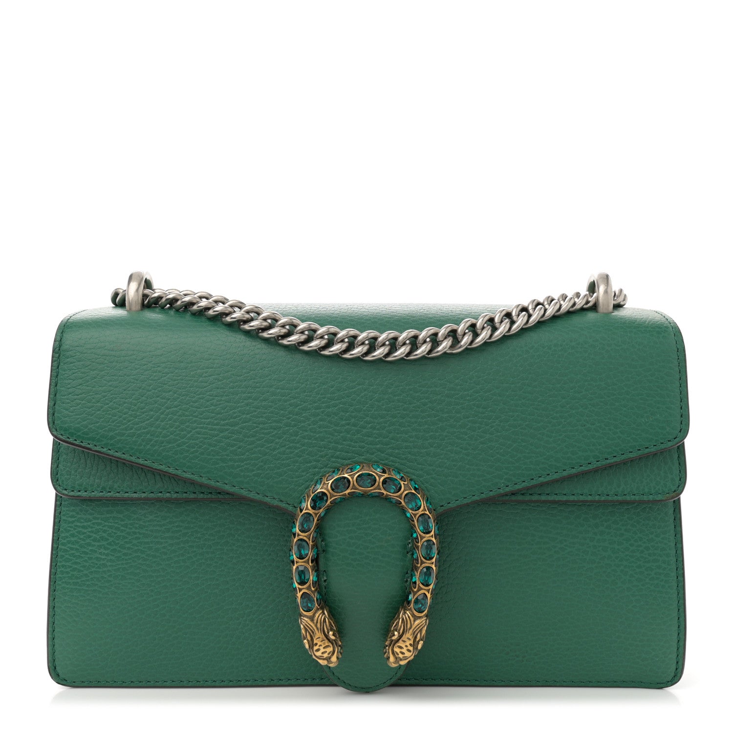 Gucci Pebbled Calfskin Small Dionysus Shoulder Bag Emerald 1 of 13