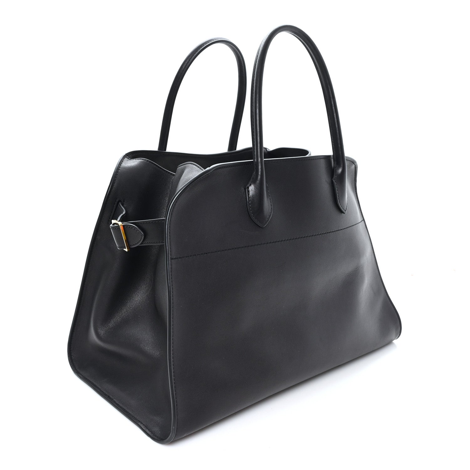 The Row Polished Saddle Calfskin Soft Margaux 15 Black 3 of 10