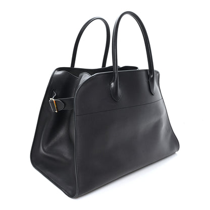 The Row Polished Saddle Calfskin Soft Margaux 15 Black 3 of 10