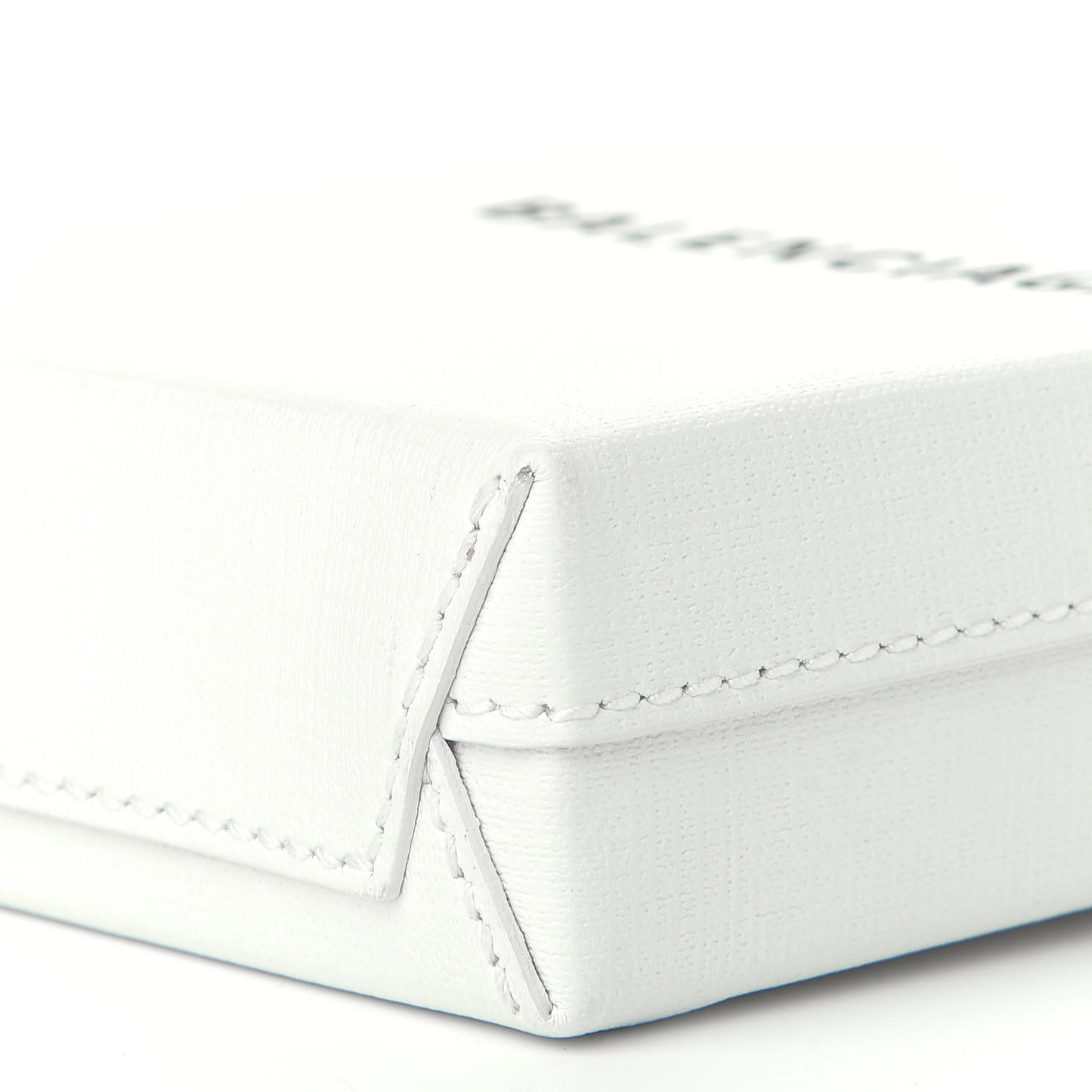 Squared Calfskin Logo Shopping Phone Holder Bag White