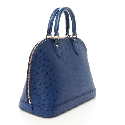 Louis Vuitton Ostrich Alma PM Indigo 3 of 11