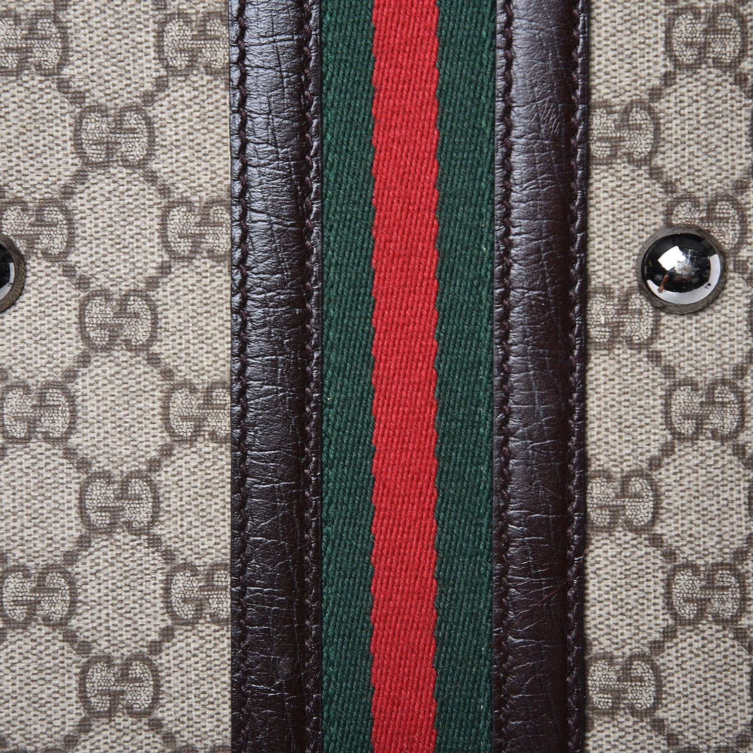 Gucci GG Plus Monogram Small Web Trolley Brown 35 of 41