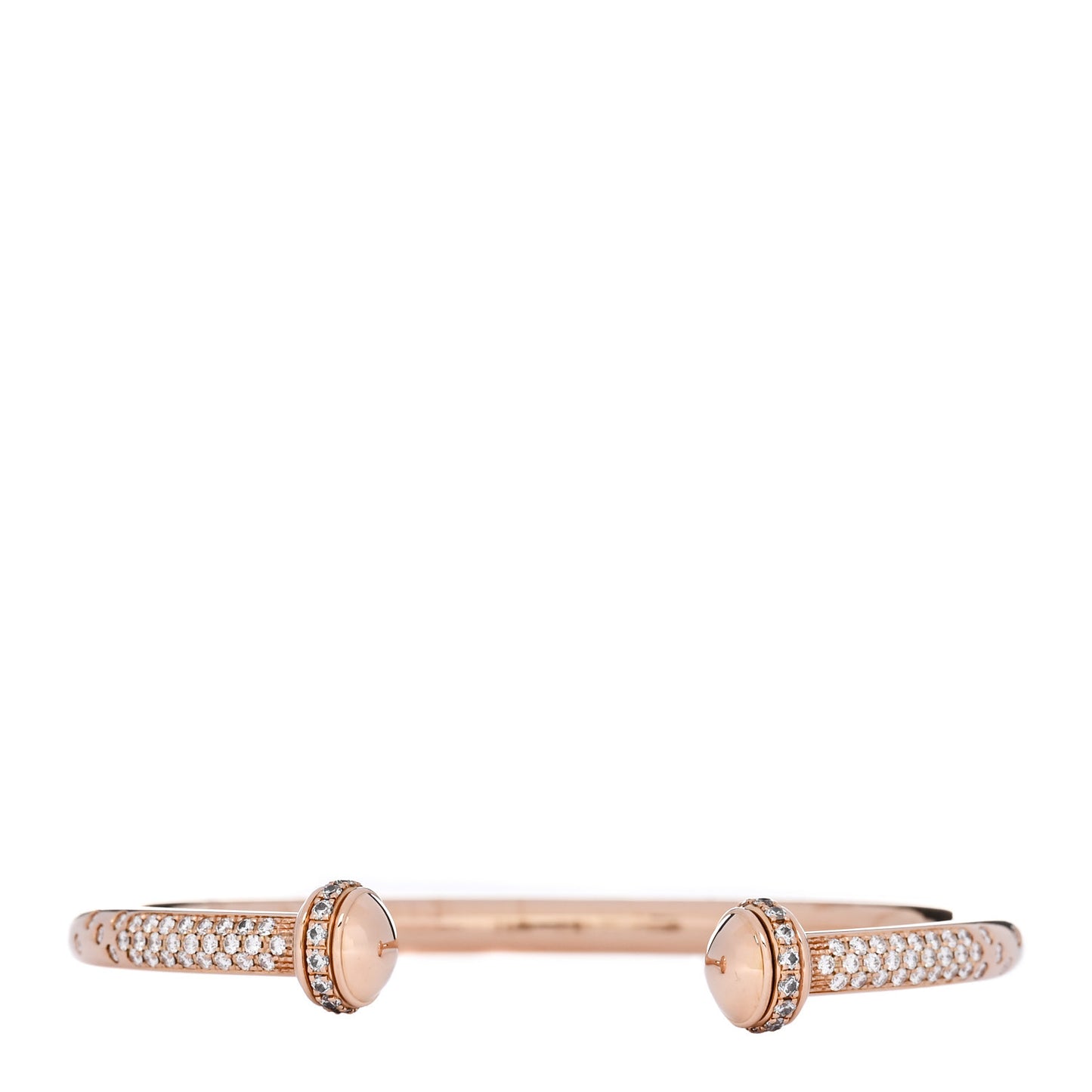 18K Rose Gold Diamond Pave Possession Open Bangle Bracelet