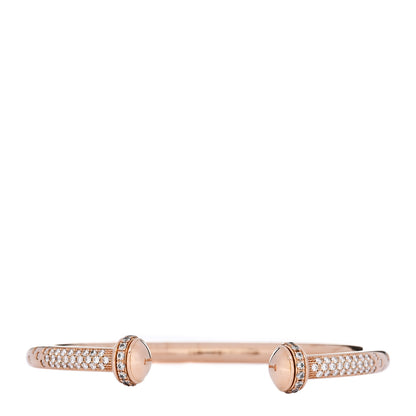 Piaget 18K Rose Gold Diamond Pave Possession Open Bangle Bracelet 1 of 3
