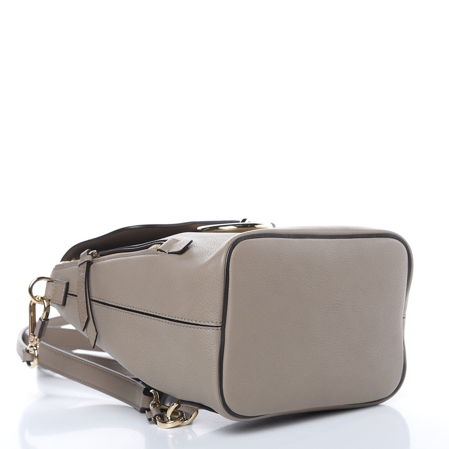 Suede Calfskin Small Faye Backpack Motty Grey