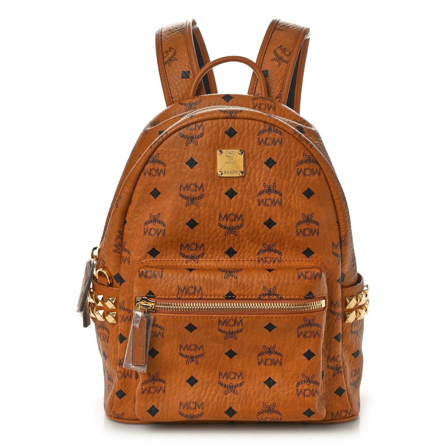 MCM Visetos Small Side Stud Stark Backpack Cognac 1 of 10