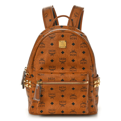 MCM Visetos Small Side Stud Stark Backpack Cognac 1 of 10