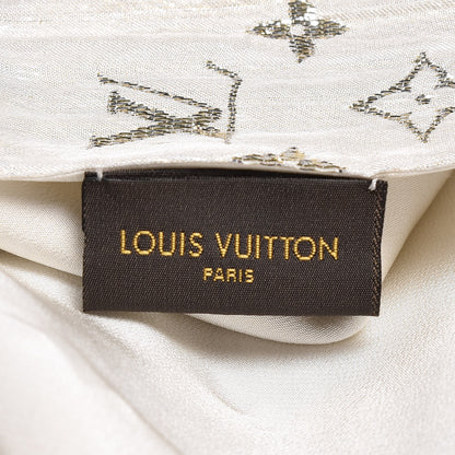 Louis Vuitton Silk Monogram So Glitter Stole White 4 of 5