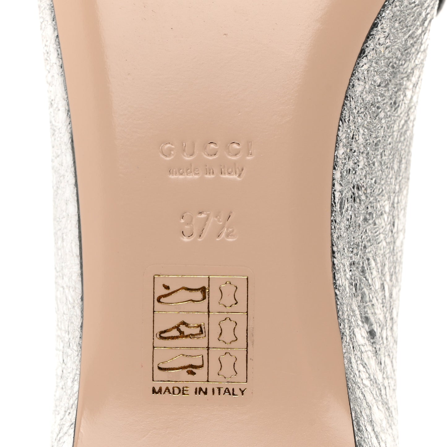 Galassia GG Marmont Fringe Flats 37.5 Argento