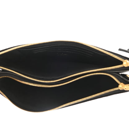 Louis Vuitton Empreinte Monogram Giant Double Zip Pochette Black Cream 5 of 9
