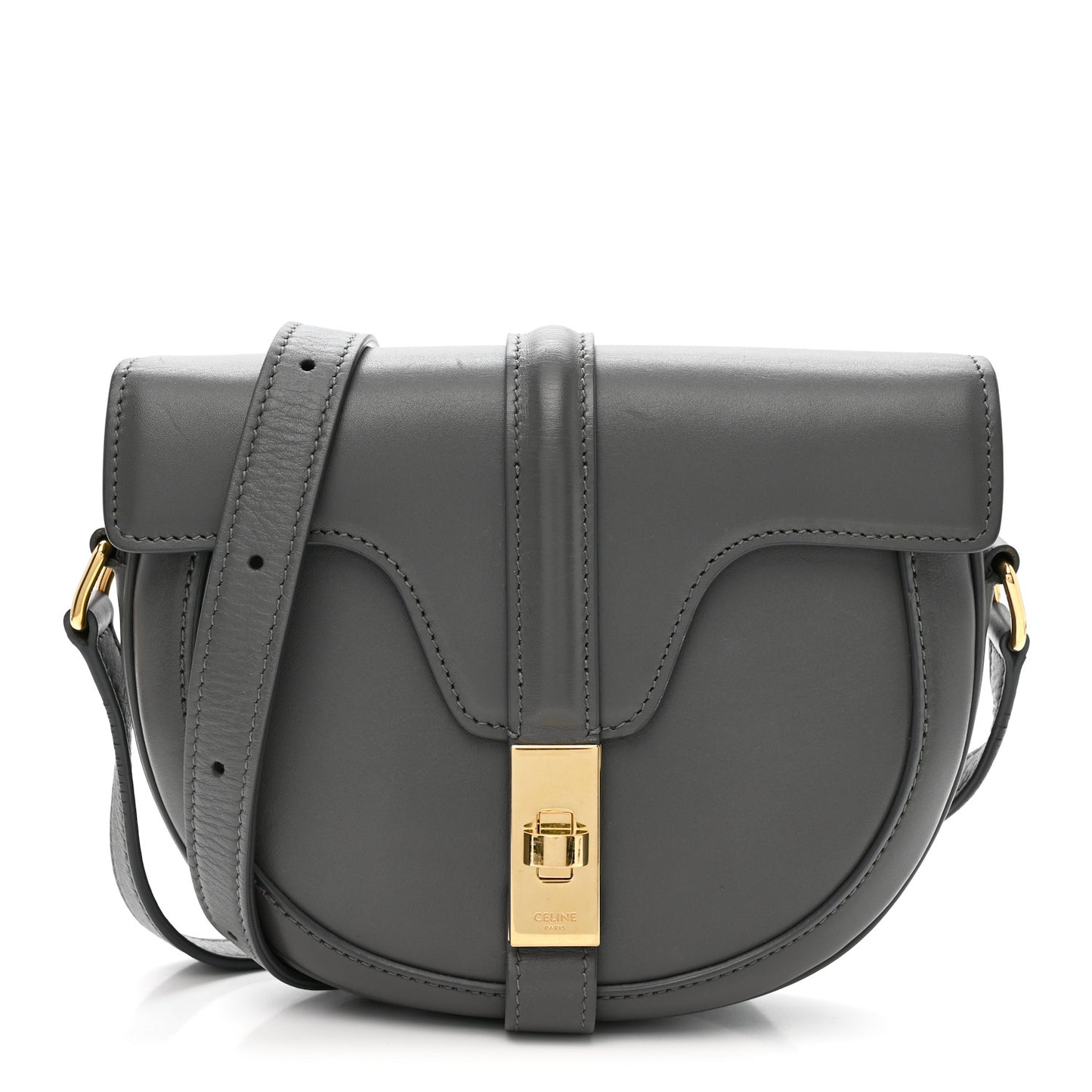 Satinated Calfskin Besace Small 16 Grey