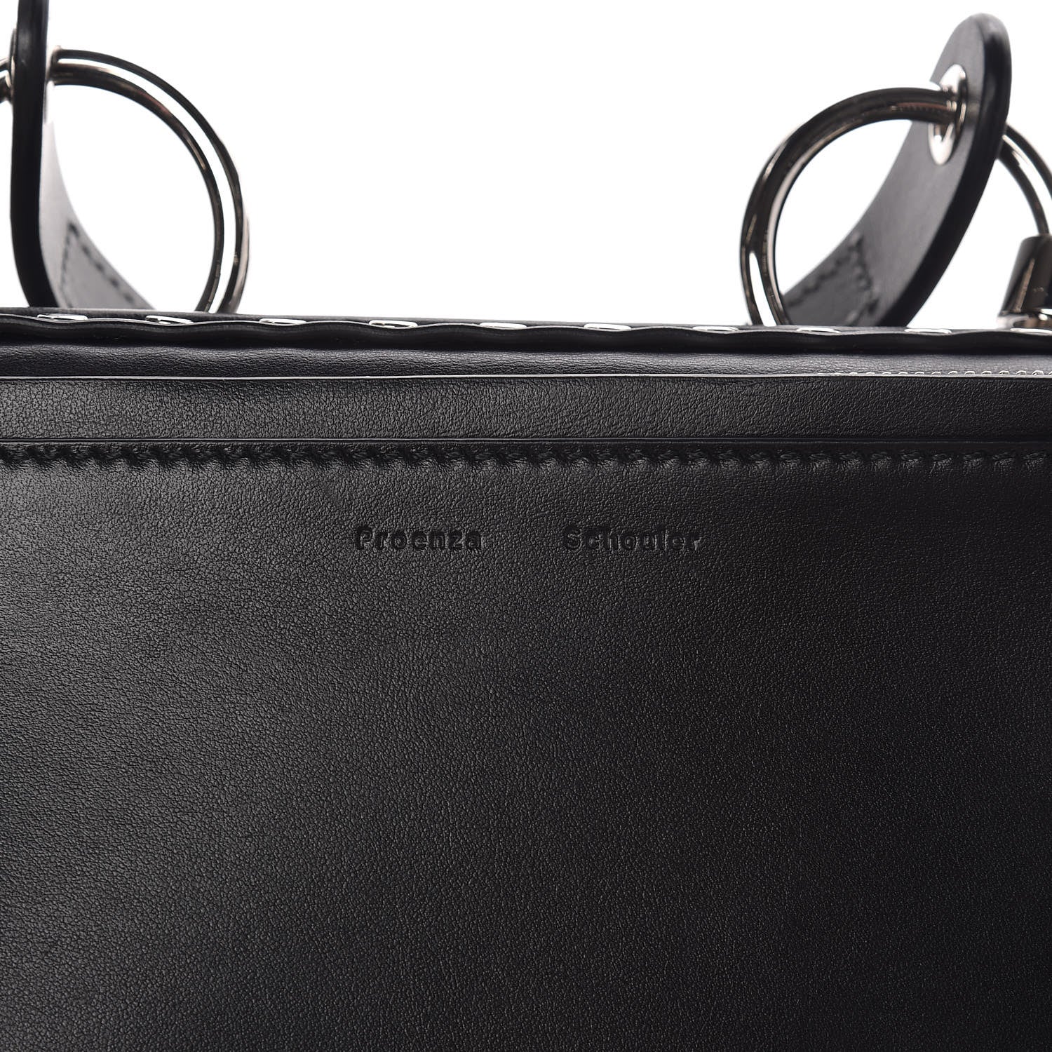 Proenza Schouler Calfskin Small Studded Hava Top Handle Bag Black 7 of 11