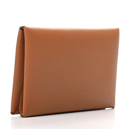 Hermes Epsom Calvi Duo Card Case Gold 3 of 7