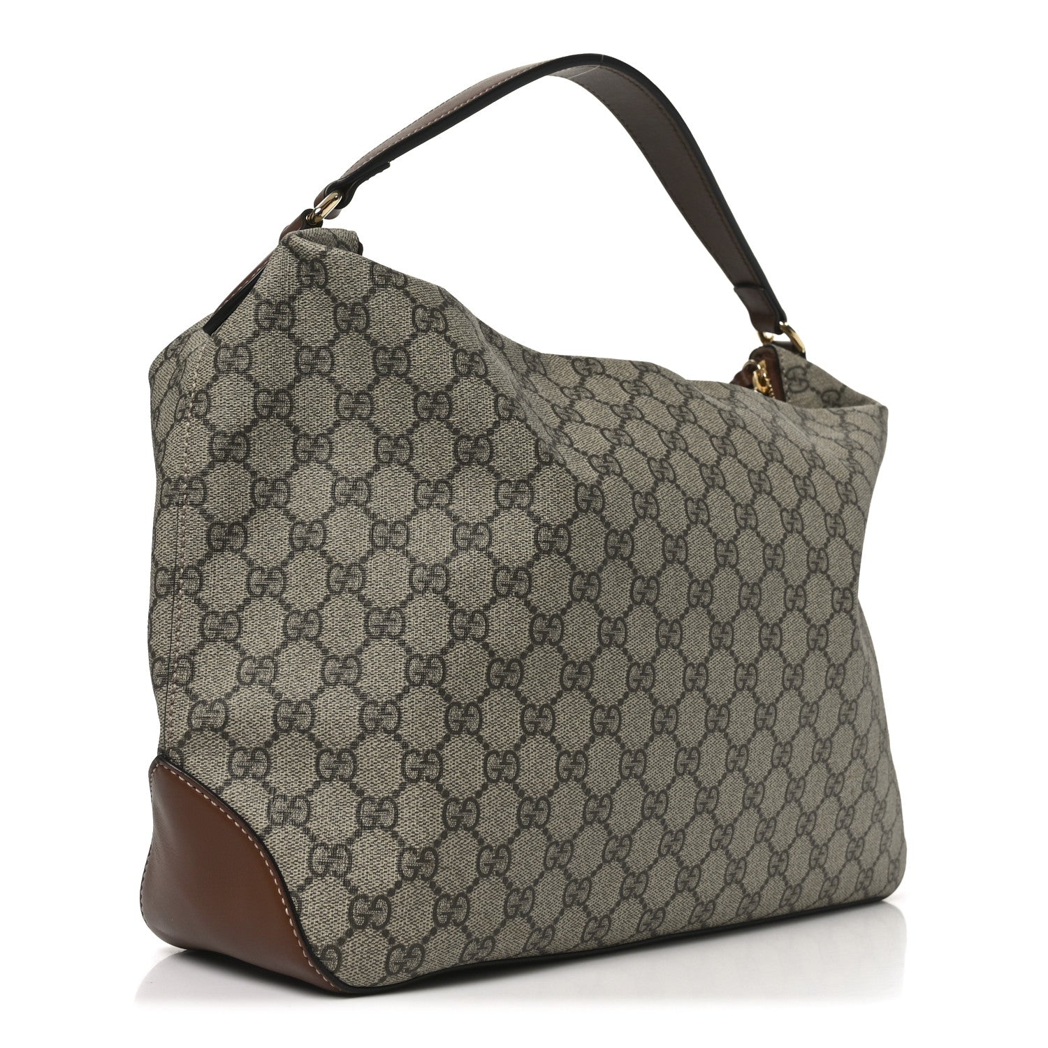 Gucci GG Supreme Monogram Large Linea A Hobo Light Brown 3 of 10