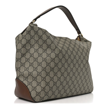 Gucci GG Supreme Monogram Large Linea A Hobo Light Brown 3 of 10