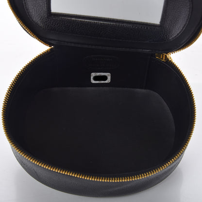Chanel Caviar Round Jewelry Travel Case Black 8 of 11