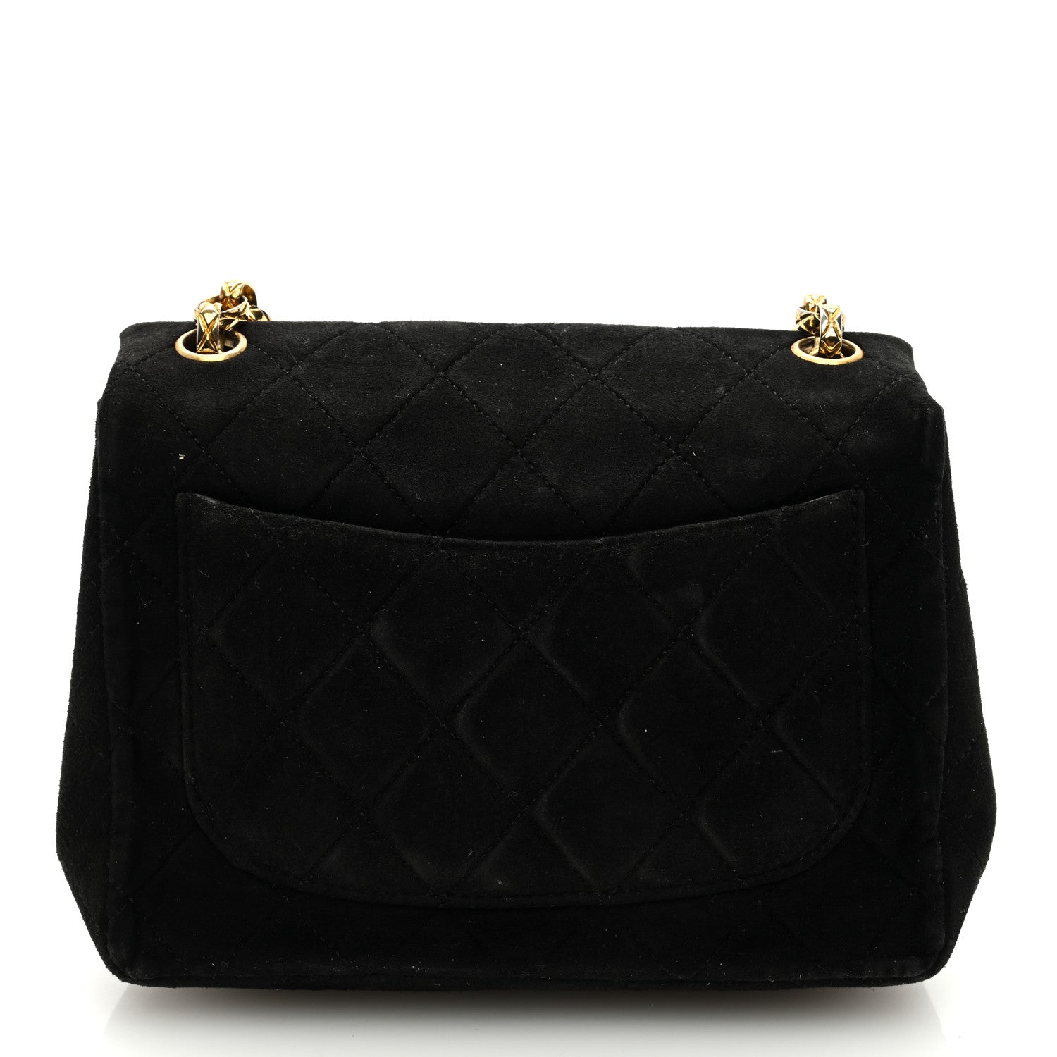 Chanel Suede Quilted Mini Square Flap Black 10 of 10