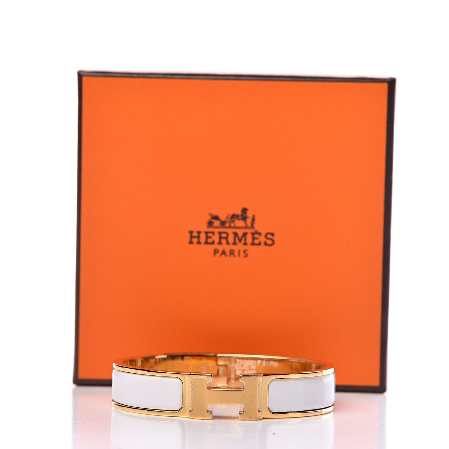 Hermes Enamel Narrow Clic Clac H Bracelet PM White 5 of 5