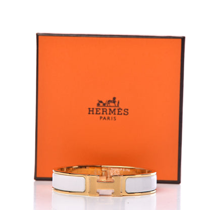 Hermes Enamel Narrow Clic Clac H Bracelet PM White 5 of 5