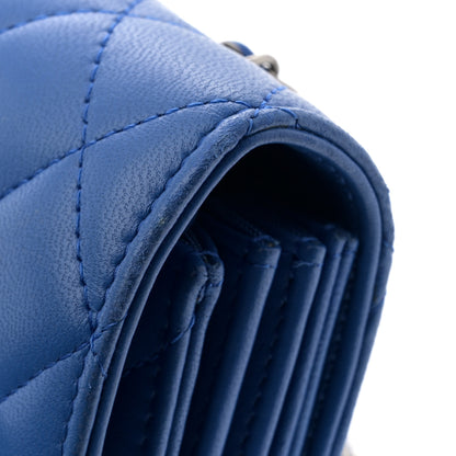 Chanel Lambskin Quilted Clutch with Chain Blue 13 of 13