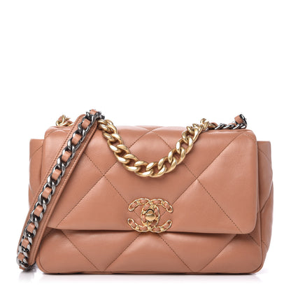 Chanel Lambskin Quilted Medium Chanel 19 Flap Brown 1 of 11