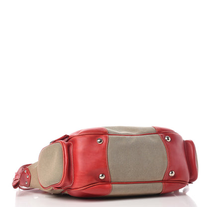 Prada Canvas Shoulder Bag Bag Red 4 of 23