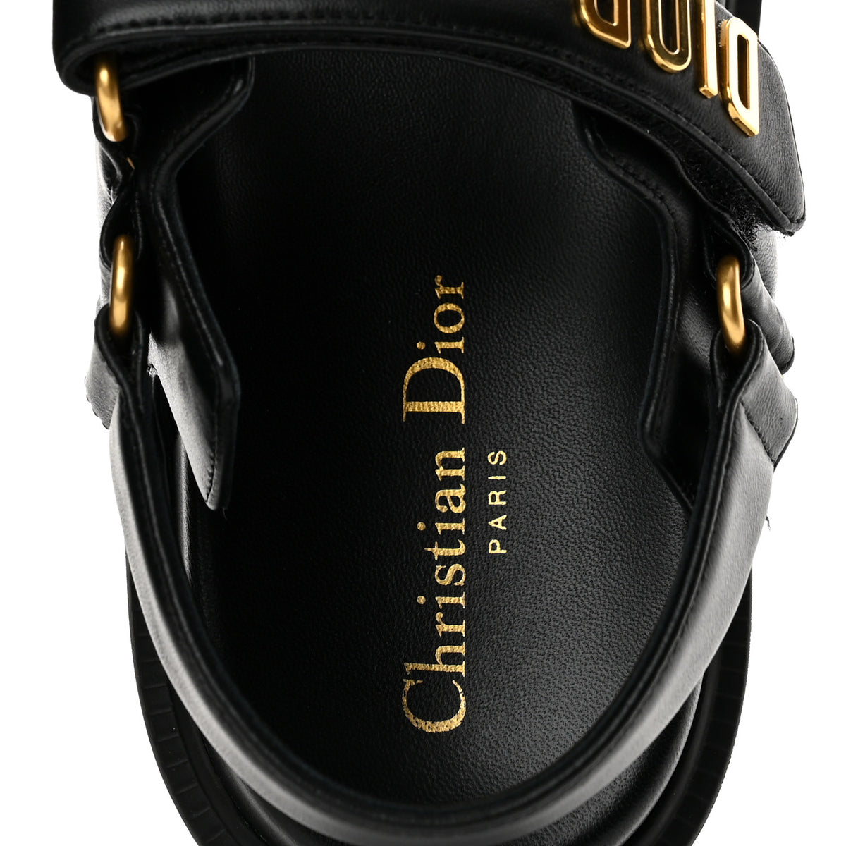 Christian Dior Lambskin Dioract 10mm Sandals 36.5 Black 8 of 13