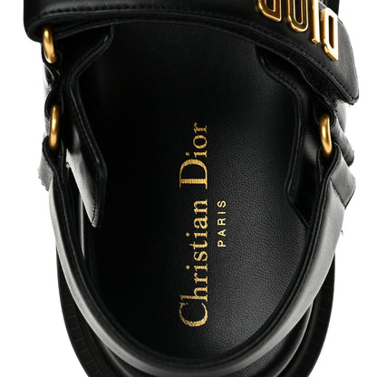 Christian Dior Lambskin Dioract 10mm Sandals 36.5 Black 8 of 13