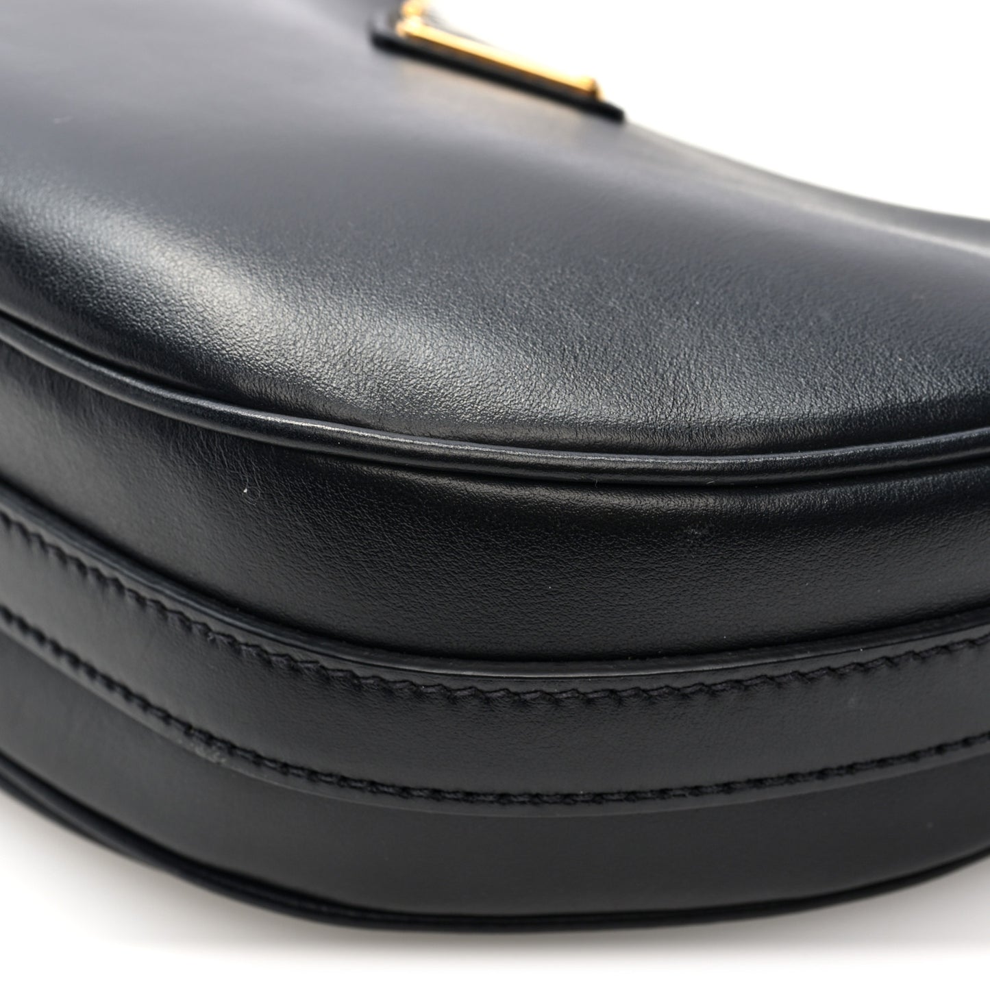 Soft Calfskin Arque Shoulder Bag Black