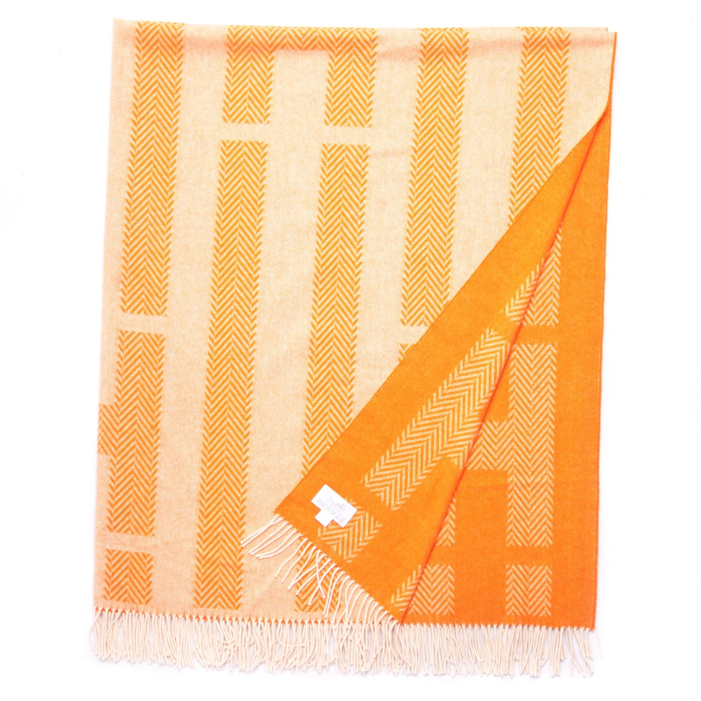 Wool Cashmere Labyrinthe Chevron Blanket Mangue