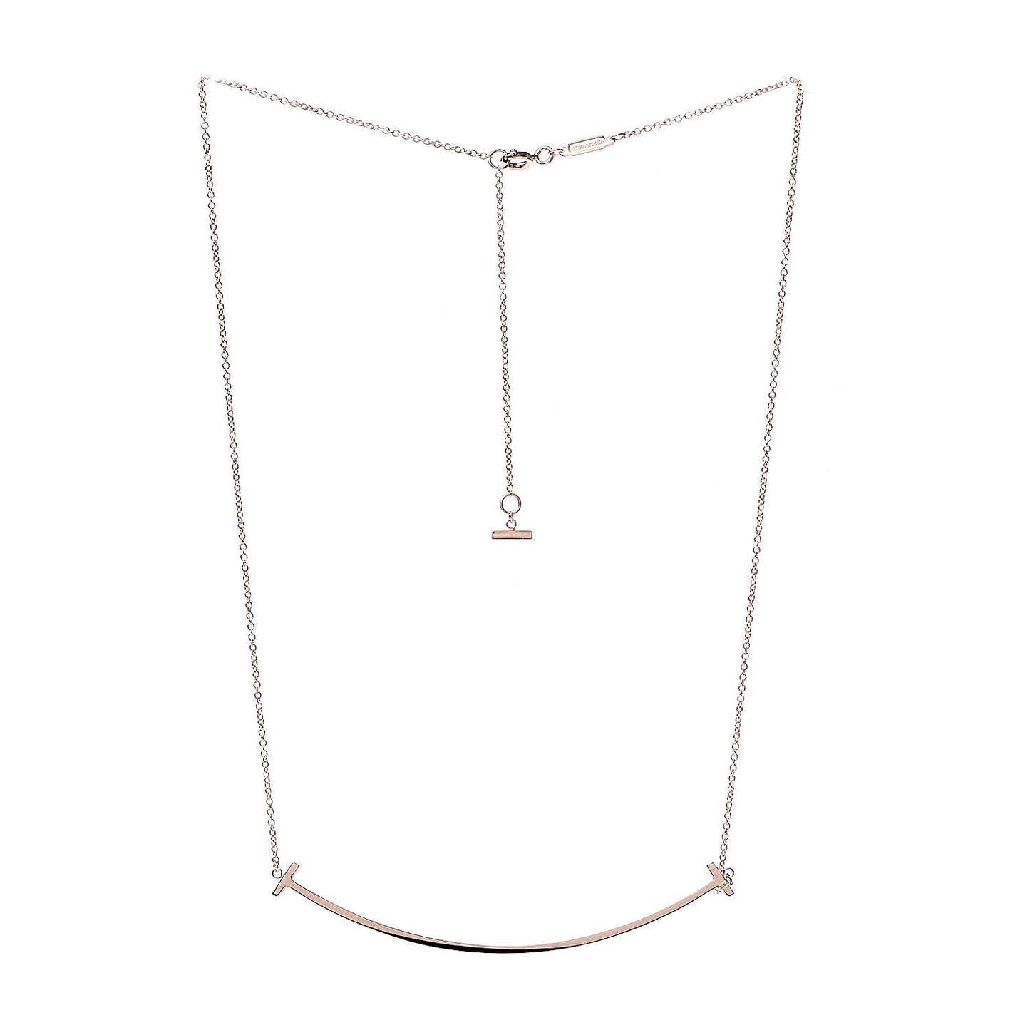 18K Rose Gold T Smile Pendant Necklace