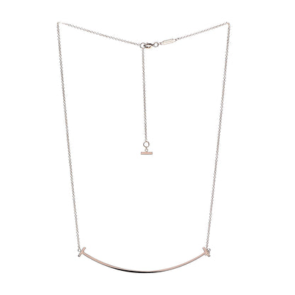 Tiffany 18K Rose Gold T Smile Pendant Necklace 3 of 6