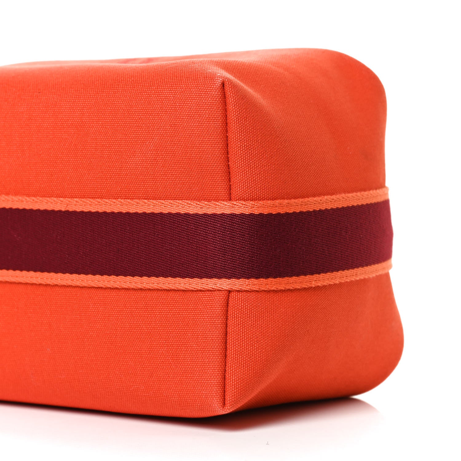 Hermes Canvas Large Bride-A-Brac Pouch Orange Feu Burgundy 10 of 11