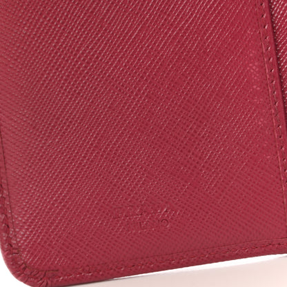 Prada Saffiano Metal Compact Wallet Peonia 6 of 7